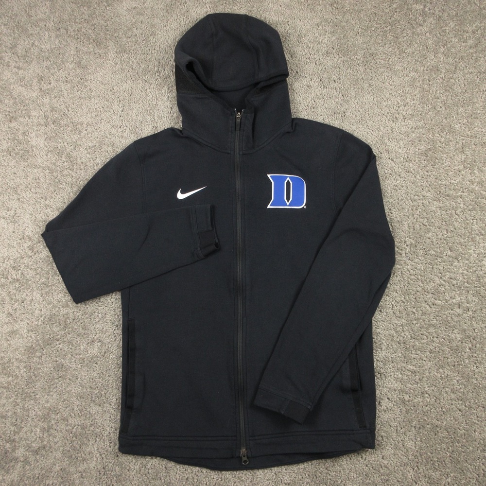 Duke Blue Devils Sweater Men Medium Black Full Zip Hoodie Sweatshirt Nike Drifit